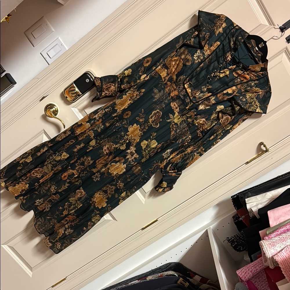 KAREN MILLEN ByLydia Floral lace up midi dress